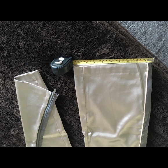 H&M Silver Satin Joggers with side zipper, stripe - Picture 6 of 6